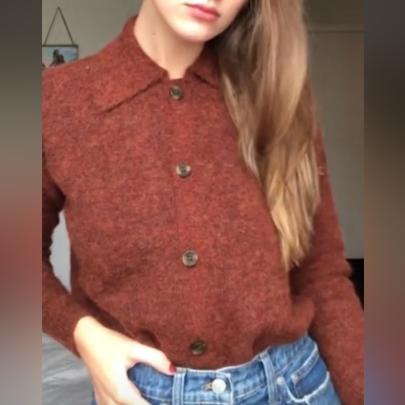 Madewell Carabelle Polo Cardigan Wool Button up Sweater - Picture 2 of 8